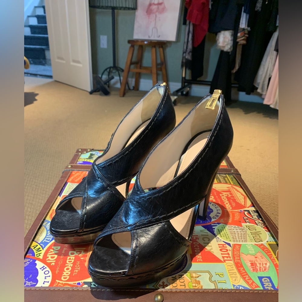 Prada Black Leather Heels